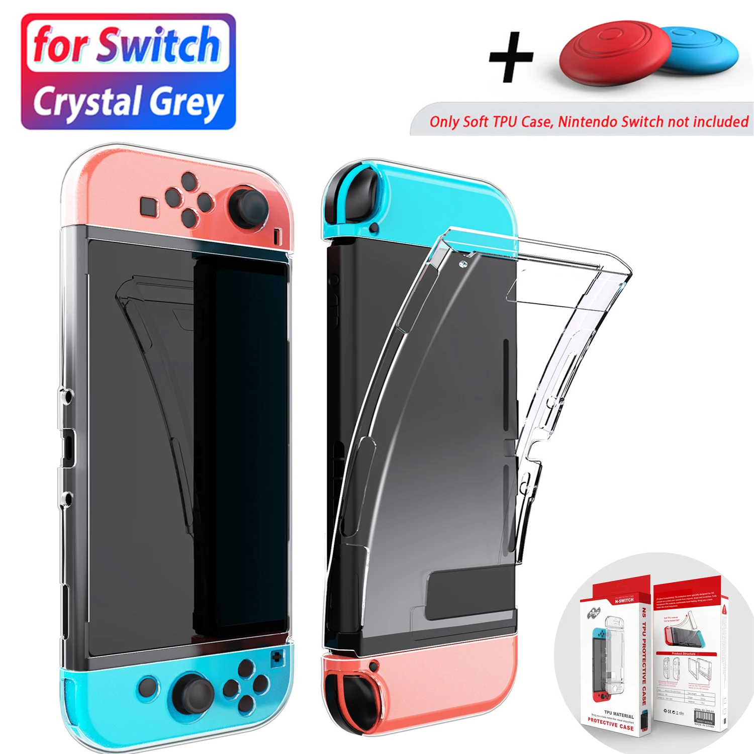 3 In 1 Protective Case Cover Dockable Clear Shock-Absorption Anti-Scratch Protector for Nintendo Switch Tpu Soft Joy-Con Case