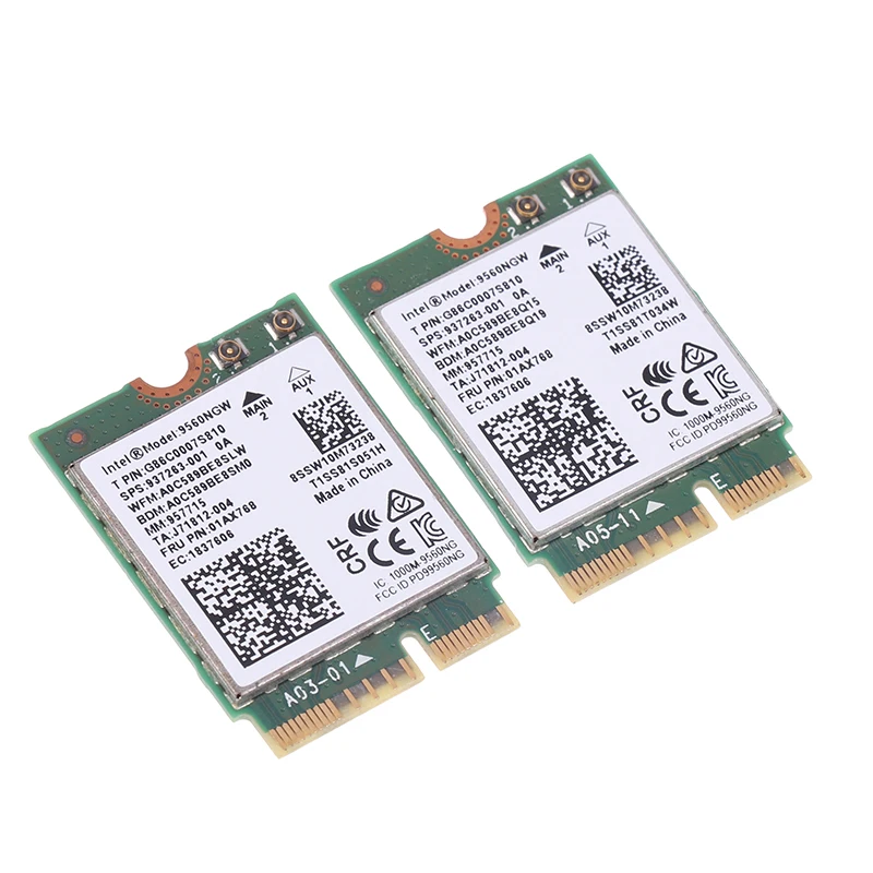 9560NGW WiFi Card+Antenna 1733Mbps Wireless AC 9560 Dual Band 2.4G/5G BT 5.0 802.11Ac M.2 CNVI 9560NGW Wireless Adapter