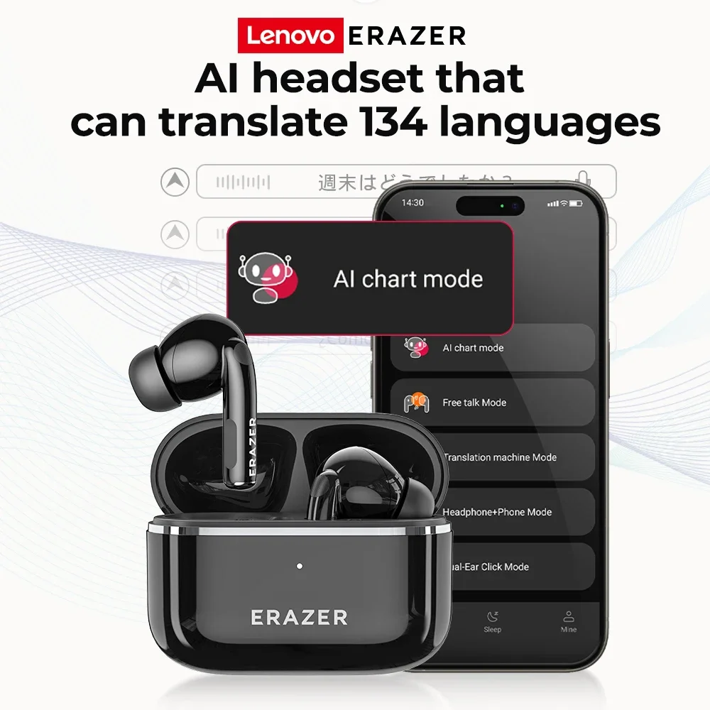 [AI Earbuds] Translator Erazer XT89 PRO Bluetooth Earphones AI Translate Earbuds Game Low Latency Wireless Headphones In-Ear