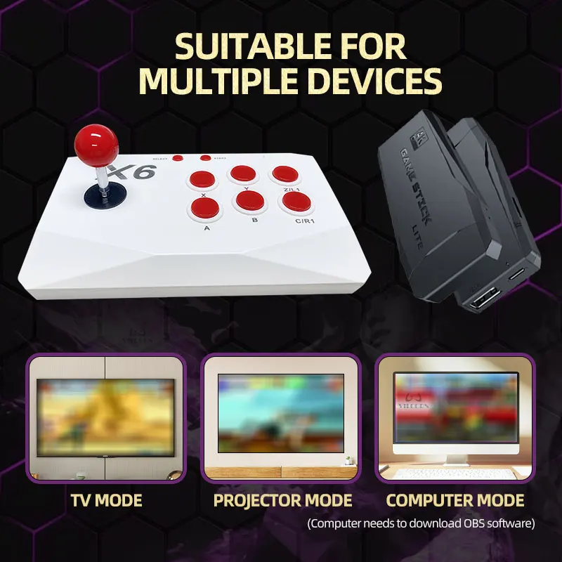 Arcade Video Game Console 4K TV Game Stick with Double Arcade Joysitck Games For MAME/Sega/PS1/Atari Game Machine Kid Gift
