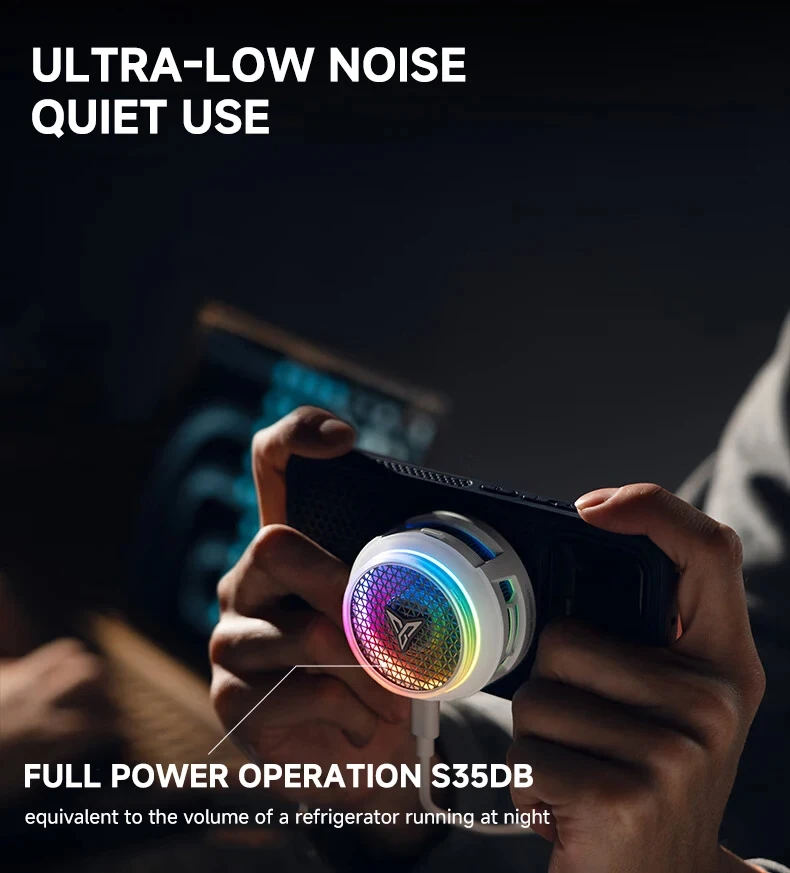 Flydigi B8X Cellphone Cooler Frequency Conversion Super Heat Dissipation Magnetic Radiator RGB Light For Iphone Ipad Android