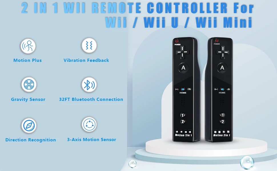 2 in 1 For Nintendo Wii Controller Set Optional Motion Plus Joystick Wireless Remote Gamepad with Silicone Case Video Game 17 kf S77ced66b2d8d4c558905b799911ae3c9U