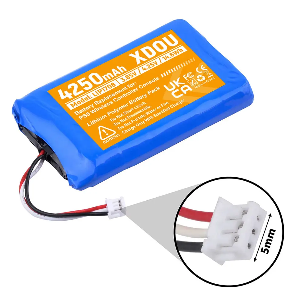 kf-S7aee7cb07bc14493a23f3f87b472fd56j XDOU Brand-New 4250mAh Rechargeable Battery For Sony PS5 LIP1708 CFI-ZCT1W DualSense Game Controllers Higher Power