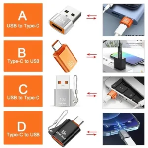 USB To Type-C Adapter 10A OTG USB 3.0 Type C Male To USB Female Converter Fast Charging Data Transfer For Macbook iphone Samsung