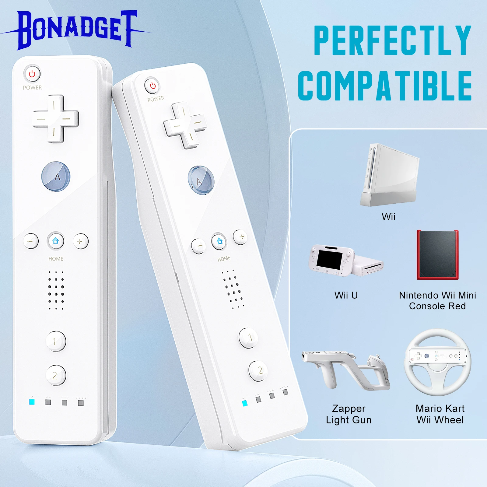 kf-S81c2185345c84d269dc80dcc8343bc98T 2in1 Controller For Nintendo Wii Consloe Optional Motion Plus Wireless Remote Gamepad Joystick w/ Silicone Case Game Accessories