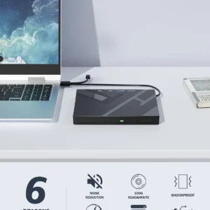 7 in 1 External Bluray Optical Drive for Laptop PC USB 3.0 Type-C BD DVD CD-RW Player Portable Burner with SD/TF Card Slot