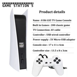 Game Station 5 Video Game Console With 200 Classic Game 8 Bit TV Consola Retro Handheld Kids USB Wired Gaming Player AV Output