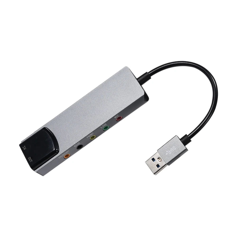kf-S85648091bb9042c3a195e72009d42d1dg 6-in-1 USB External Optical Sound Card Multifunction Audio Converter Adapter for Notebook Aluminium Sound Card
