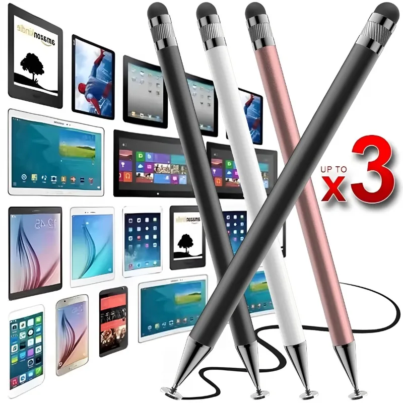 1-3PCS Smart Tablet Phone Universal 2 in 1 Capacitive Stylus Pen Drawing Pens for iPhone/Android All Capacitive Touch Screens