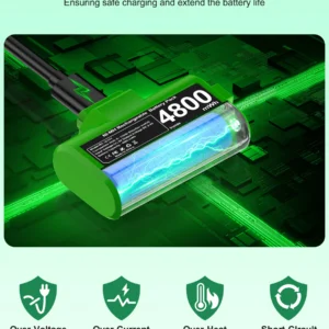 2 x 4800mWh Xbox One Controller Batteries Pack Play and Charge Kit USB-C Charging Cable/4 Covers for Xbox One/Series X|S