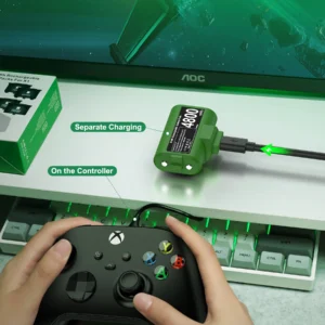 2 x 4800mWh Xbox One Controller Batteries Pack Play and Charge Kit USB-C Charging Cable/4 Covers for Xbox One/Series X|S