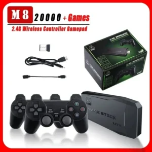 Retro Game Console with Dual Wireless Controllers 20000 Preloaded Games 64GB 4K HDMI Support for TV PC PS1 GBA Emulators