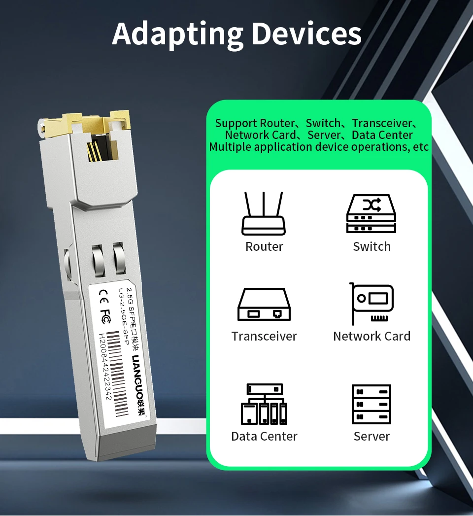 HORACO 10G SFP+ Module 2.5G Copper SFP Modules Optical Port Turn to RJ45 Ethernet Port Gigabit 1000M Transceiver Module 9 kf S94748e6460d4479e89eaa87bcfe3d201P