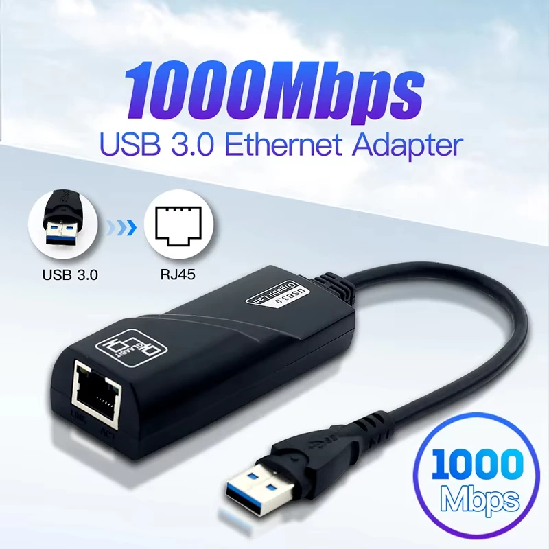 kf-S95cc42bd803c4fcf8854a3c77ae92974B 1000Mbps Wired USB 3.0 Type C USB To Rj45 Lan Ethernet Adapter RTL8153 Network Card for PC Macbook Laptop Notebook Windows 10/11