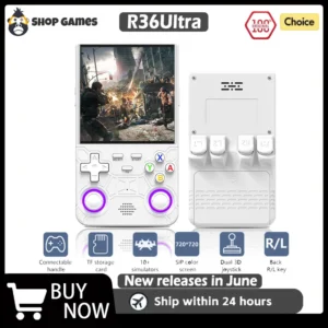 2025 R36 Ultra Open Source R36S Video Game Console Linux System 4.0 Inch IPS Screen Portable Pocket Video Player 64G best Games