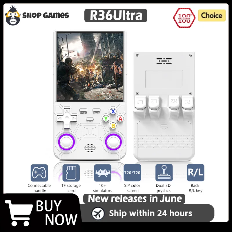 2025 R36 Ultra Open Source R36S Video Game Console Linux System 4.0 Inch IPS Screen Portable Pocket Video Player 64G best Games