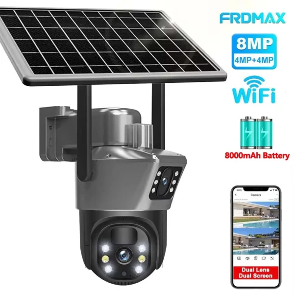 kf-S9c7ff60e3c694961aa2313c10acc3894o 8MP 4K WiFi Solar Camera Outdoor Wireless CCTV Surveillance Camera With Solar Panel Dual Lens PTZ IP Cam Security Protection