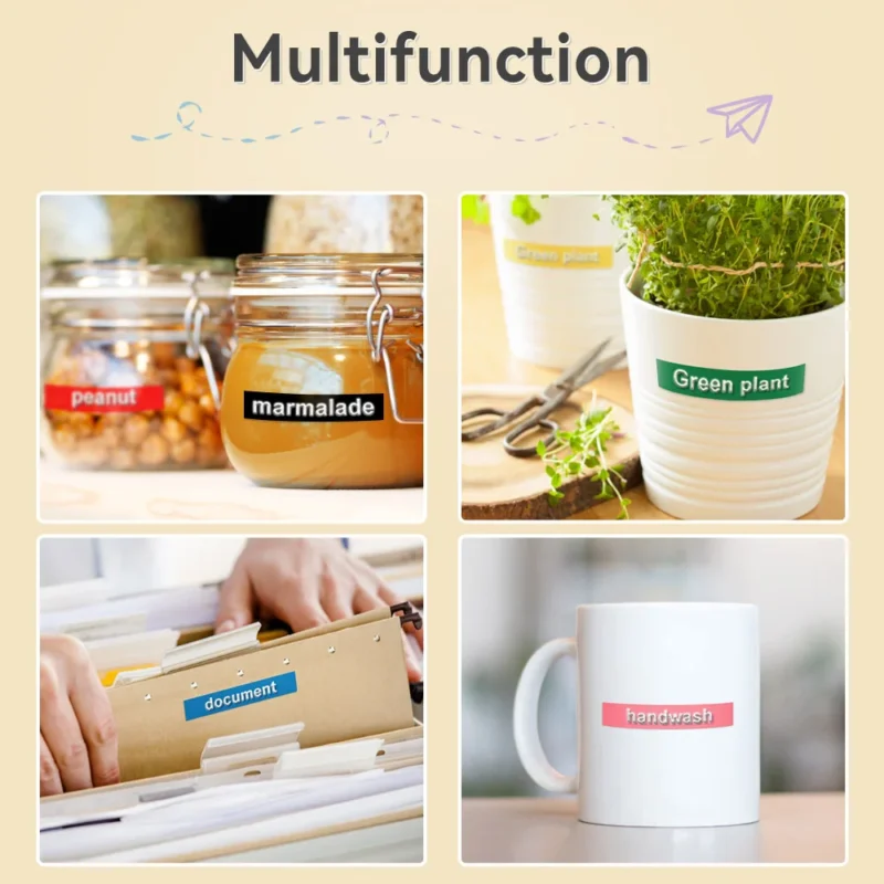 kf-S9ea182746c9b4306961a79d3d971d153z Portable Label Maker B90 Adhesive Sticker Printer similar to Dymo 12965 Labeling Machine Compatible for Dymo 3D 9mm Label Tapes