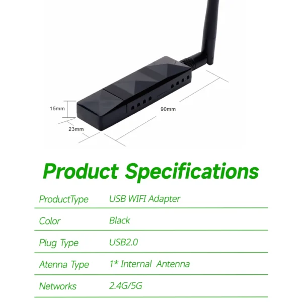 kf-S9eddc0f1b327444093bc5a5bbcdd5ef0H Kali Linux Wi-Fi Dongle RT5572 Chipset Dual Band 300Mbps Wireless USB WiFi Adapter Network Card With External High Gain Antenna