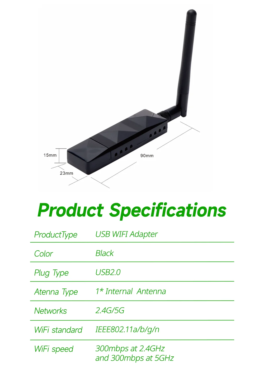 kf-S9eddc0f1b327444093bc5a5bbcdd5ef0H Kali Linux Wi-Fi Dongle RT5572 Chipset Dual Band 300Mbps Wireless USB WiFi Adapter Network Card With External High Gain Antenna