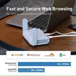 GL.iNet GL-MT3000 (Beryl AX) Wi-Fi 6 Wireless Travel Gigabit Router, Connect Public & Hotel Wi-Fi, Captive Portal, Cybersecurity