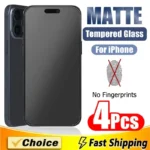 kf-Sa23e97e1303748c2a85b46826e3913edG 4Pcs Matte Tempered Glass For iPhone 14 13 12 11 15 Pro Max 7 8 16 Plus Frosted Screen Protector For iPhone 17 PRO X XR XS MAX