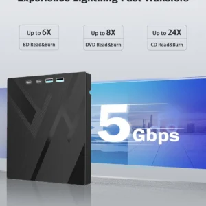 7 in 1 External Bluray Optical Drive for Laptop PC USB 3.0 Type-C BD DVD CD-RW Player Portable Burner with SD/TF Card Slot