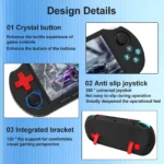 kf-Sa3242adf34fd4cebbeb729f2626f1d9fw GAMINJA ANS16 Handheld Game 4.5 Inch IPS Screen RGB Lighting Portable Retro Video Game Console 64GB For PS1/GBA/SFC