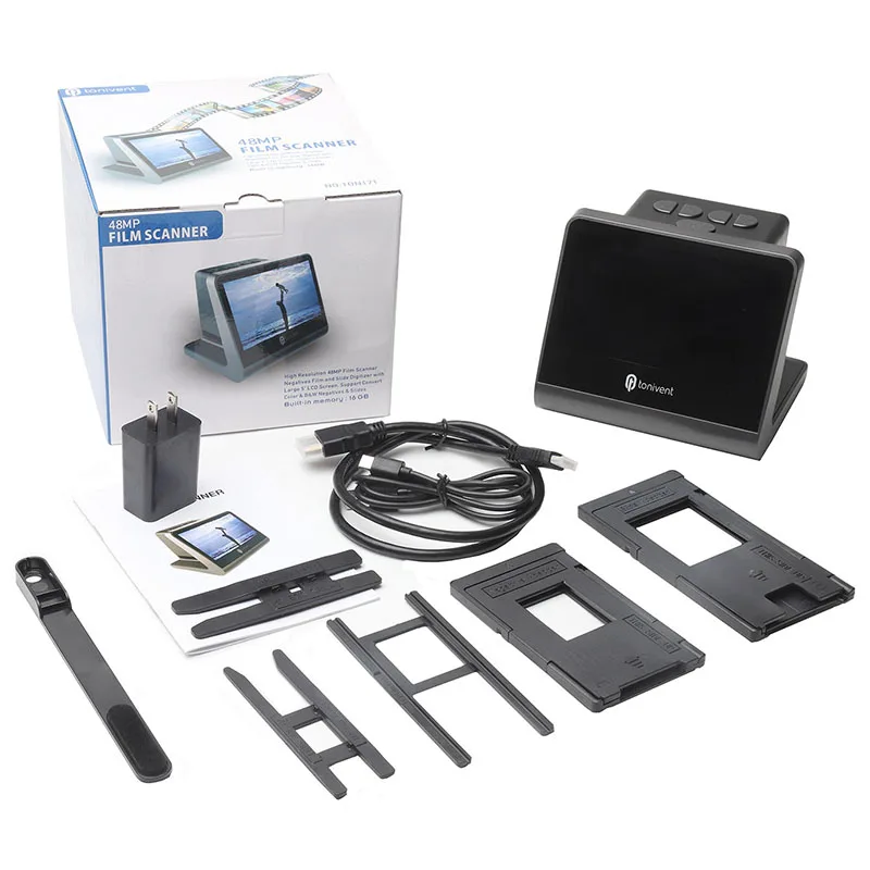 24MP 48MP Negative HD Film Slider scanner 135mm 126mm 110mm Super8 Slide Converter Photo Digital Image Viewer With 5"LCD Screen