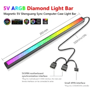 kf-Sa7035143626942bea4d374b6dada835aa COOLMOON ARGB PC Case LED Strip Magnetic Computer Light Bar 5V/3PIN Small 4Pin ARGB Motherboard Light-Strip DIY Lamp Bar