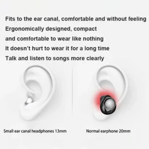 Invisible Sleep Mini Headphones Bluetooth TWS Wireless Earphones with Microphone Noise Cancelling In-Ear Earbuds Sports Headset