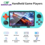 kf-Sb053c2f86cde4441974129b707d5e2d3Y GAMINJA ANS16 Handheld Game 4.5 Inch IPS Screen RGB Lighting Portable Retro Video Game Console 64GB For PS1/GBA/SFC