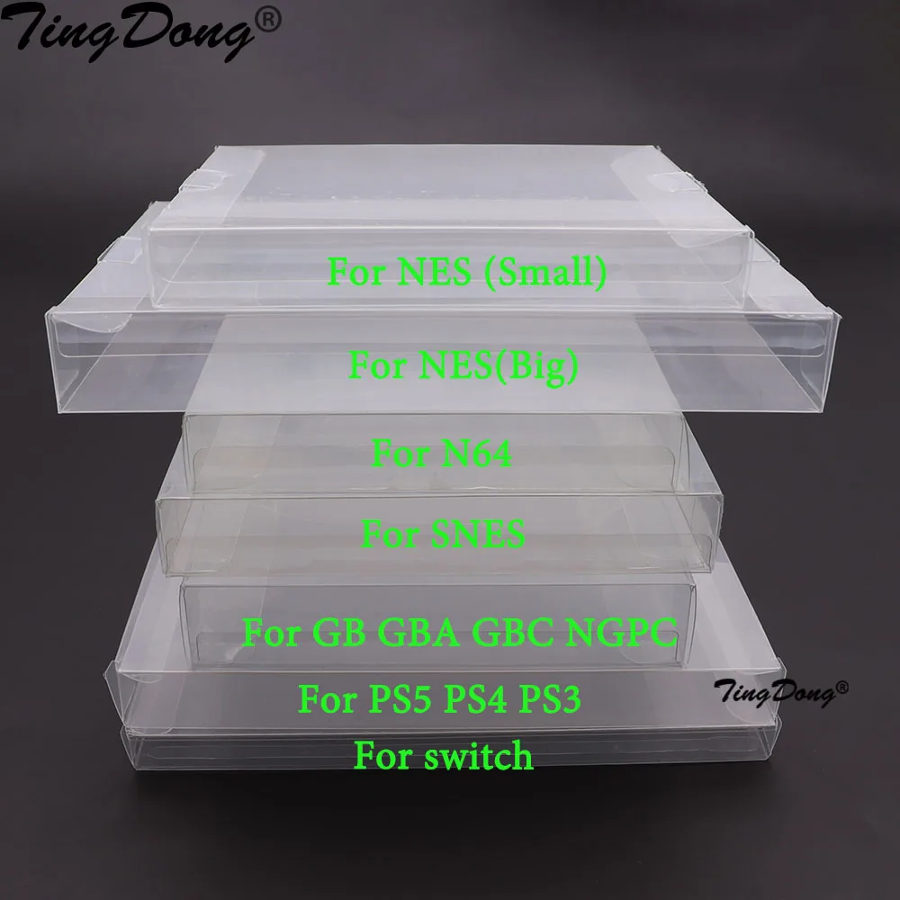 10PCS Clear Transparent Game Cartridge Box Case CIB Games Plastic PET Protector for N64 NES SNES for GB GBA GBC NGPC Switch PS5