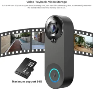 1080P Wireless Video Doorbell Camera WiFi Smart Door Bell with Tuya Integration Night Vision Motion Detect & Intercom for Home S