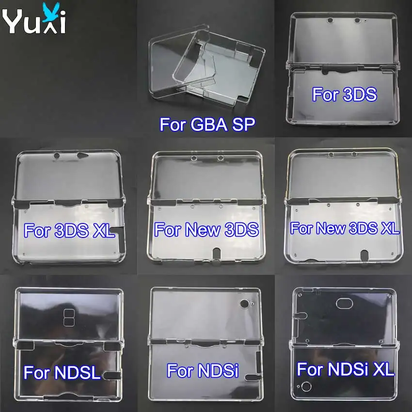 kf-Sb43a4db9acb6495b8f244fa520fdfc1e8 YuXi In Bulk Clear Plastic Crystal Case Protective Case Cover Hard Shell Skin For NDSL NDSi New 3DS XL For GBA SP Game Console