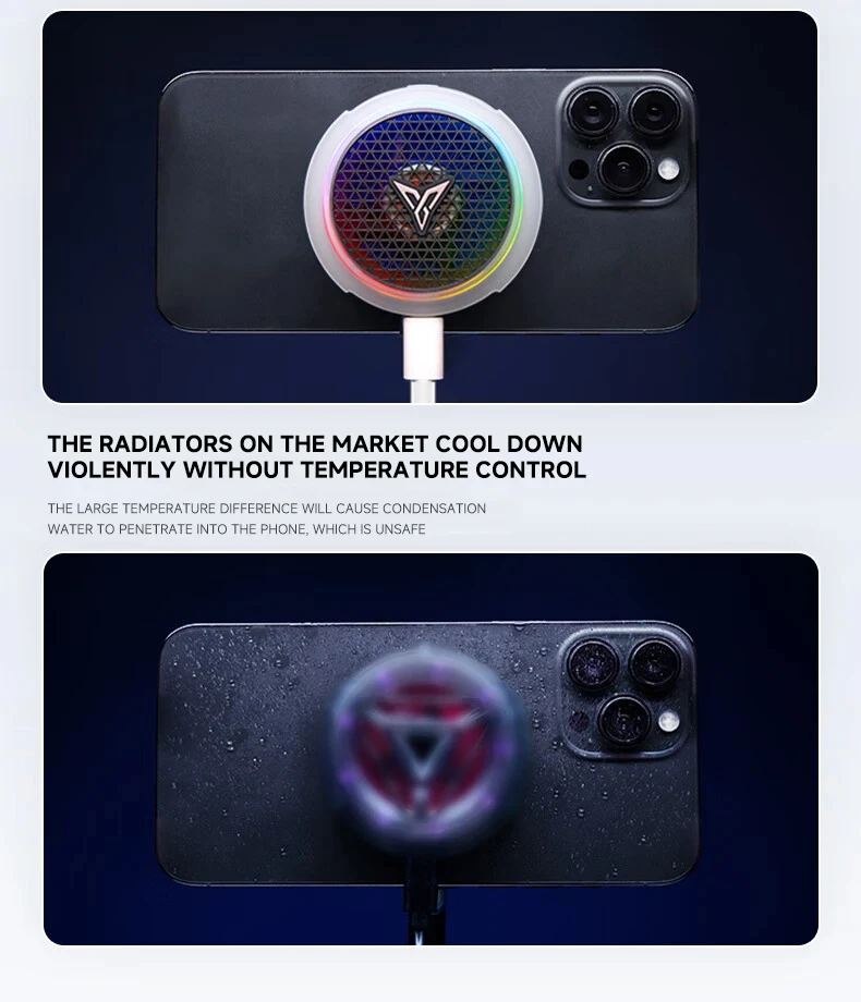 Flydigi B8X Cellphone Cooler Frequency Conversion Super Heat Dissipation Magnetic Radiator RGB Light For Iphone Ipad Android