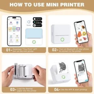 kf-Sb76ee77be45740f79b1f7f5d4ebafebbz X6 mini HD printer portable sticker label Printer Bluetooth pocket thermal printer with paper for student note inkless printing