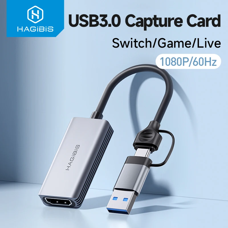 kf-Sb8b4122953754e7db340ebc0388bd4a9n Hagibis USB 3.0 Video Capture Card HDMI-compatible to USB/Type-c Game Grabber Record ms2130 for Switch Xbox PS4/5 Live Broadcast