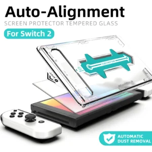 Auto-Alignment Screen Protector for Nintendo Switch 2 OLED Accessories, HD Clear Tempered Glass for Switch2, Bubble Free
