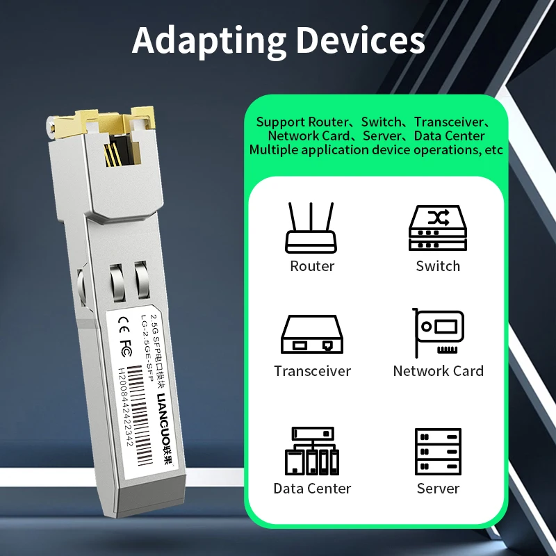 kf-Sbfd258b1bb0741e7b7e6eb9b1a342aa3a HORACO 10G SFP+ Module 2.5G Copper SFP Modules Optical Port Turn to RJ45 Ethernet Port Gigabit 1000M Transceiver Module