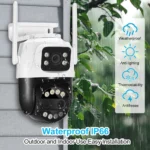 ASECAM 12MP 6K Wifi Camera 8X Zoom Dual Screen Ai Human Detect Auto Tracking CCTV Outdoor Security Surveillance Camera iCSee