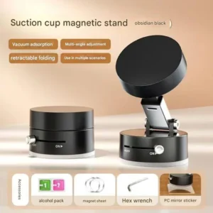 Mobile Phone Vacuum Suction Cup Holder Foldable for iPhone/ Android Kitchen Lazy Vacuum Double Sided Magnetic Bracket