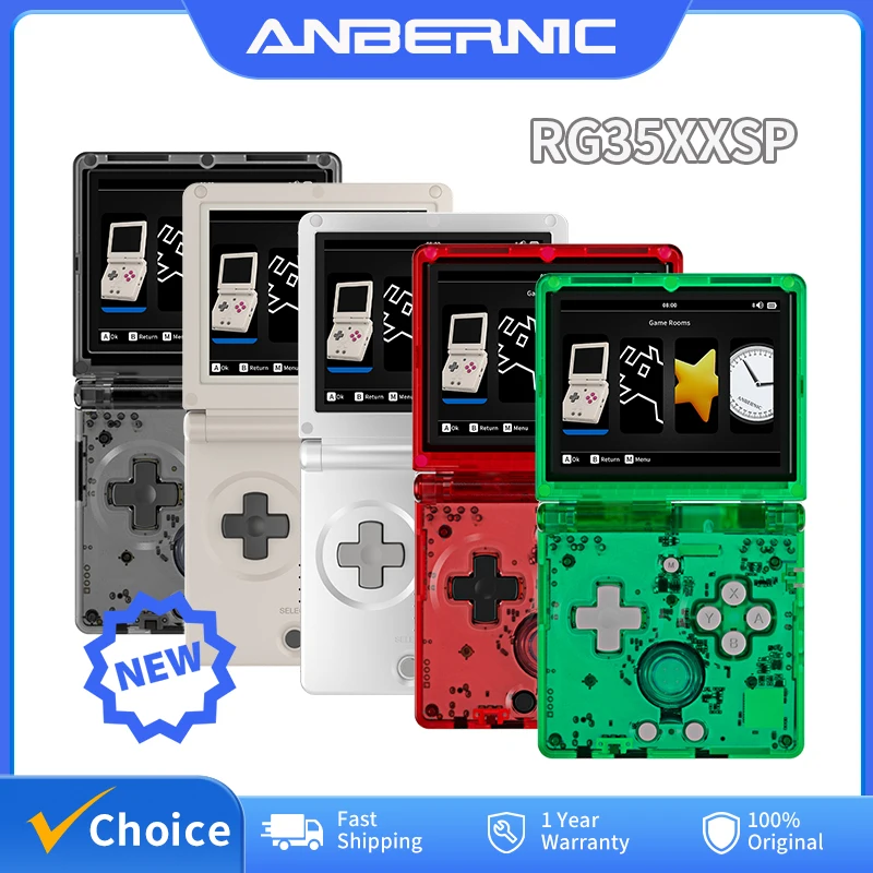 ANBERNIC RG35XXSP Flip Handheld Game Console 3.5'' IPS Screen Linux 64bit WiFi Bluetooth Retro Video Gaming Console 64G 5K Games