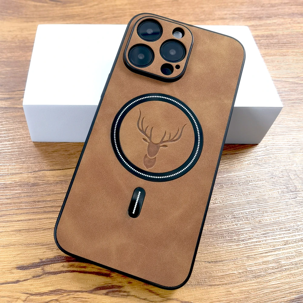 kf-Sc5de53bb222144b2a3dfa3e1ba0ab3edp Luxury PU Leather Deer Case For iPhone 17 Air 16 15 14 13 12 11 Pro Max Plus 16E 15Pro 14Pro 13Pro Magsafe Wireless Charge Cover
