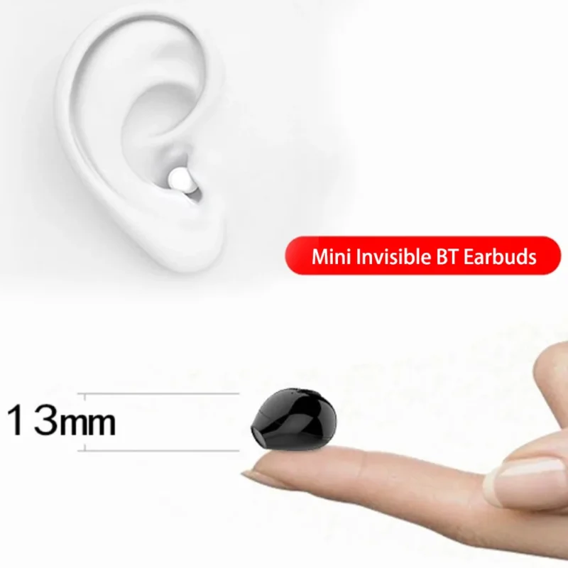 Invisible Sleep Mini Headphones Bluetooth TWS Wireless Earphones with Microphone Noise Cancelling In-Ear Earbuds Sports Headset