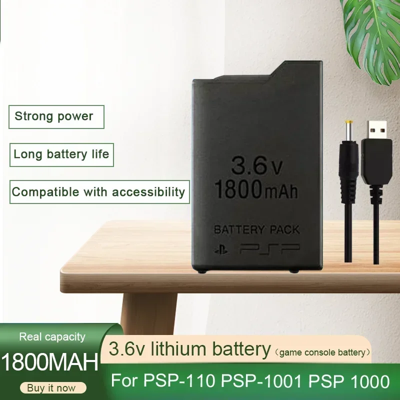 1800mAh Replacment Battery For Sony PSP 1000 PSP1000 PlayStation Portable Game Console 3.6V Li-ion Rechargeable Battery