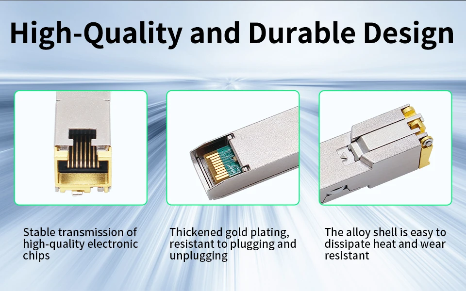 HORACO 10G SFP+ Module 2.5G Copper SFP Modules Optical Port Turn to RJ45 Ethernet Port Gigabit 1000M Transceiver Module 4 kf Sc82b3995553e43e3859f626762b94d6bt