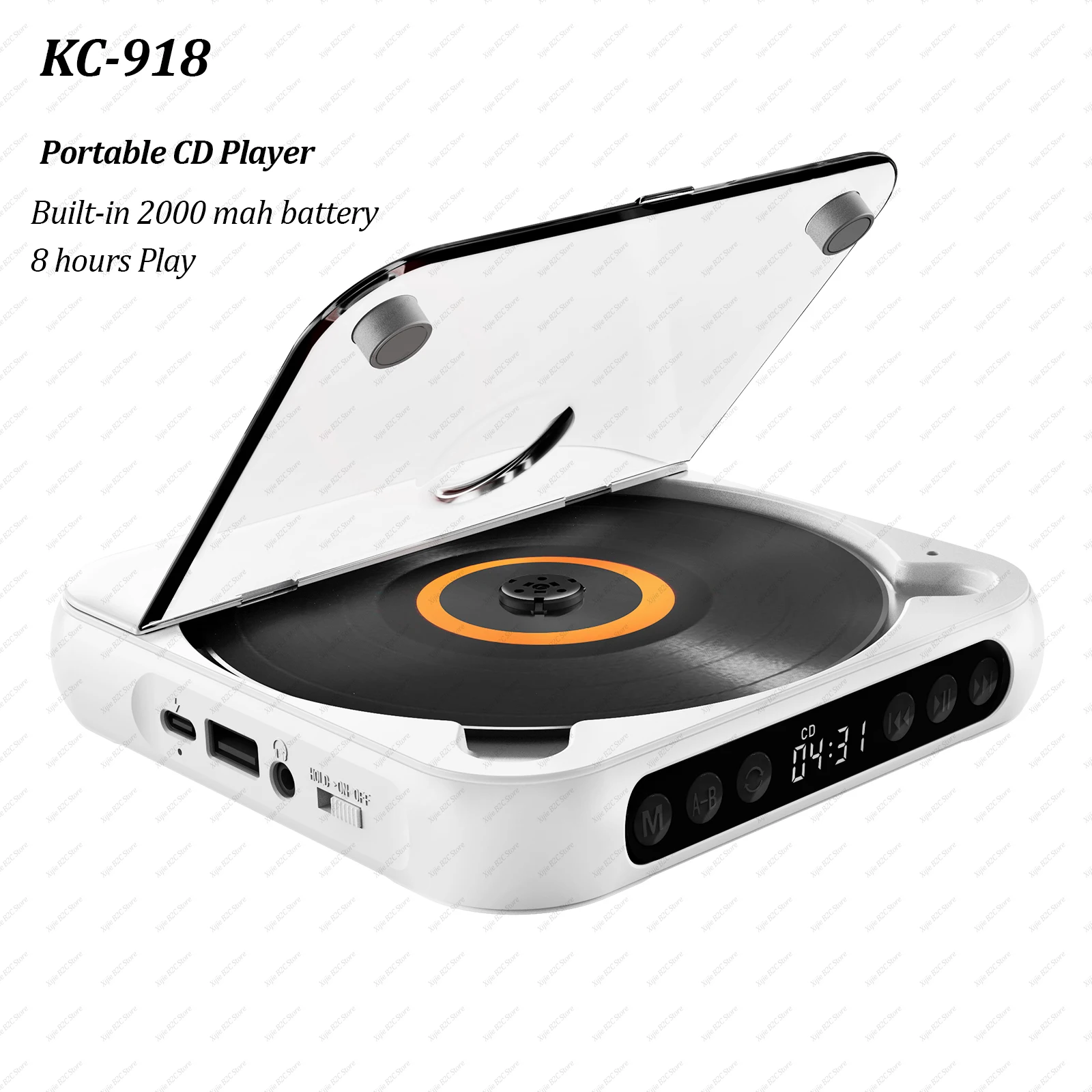 kf-Sc89d0f5ff15f48b6ac678cc81cce5504e KC-918 CD Player Portable Bluetooth Music Player CD Runner Dustproof Cover 6 Modes A-B Repeat Timer With Remote Control