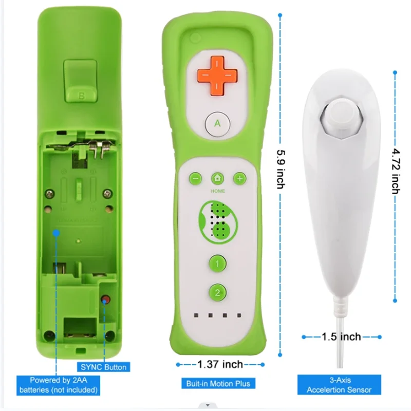 1 pair with Nunchuck Controller Set Motion Plus Remote Controller Wii Remote Controller Gamepad for Nintendo Wii Games Control 4 kf Sc8eb920e82624bfdad87a5ab3d89dc15L