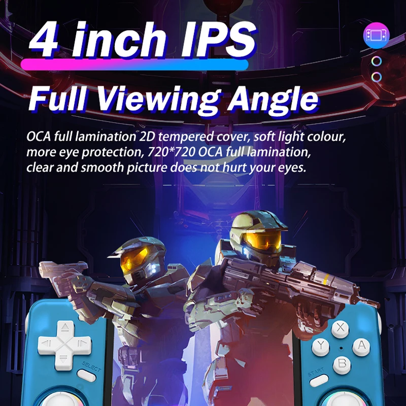 Open Souce XF40H Retro Handheld Game Console Linux 4.0 IPS Screen Supports WiFi Glowing Rocker Portable Pocket Video Game Player